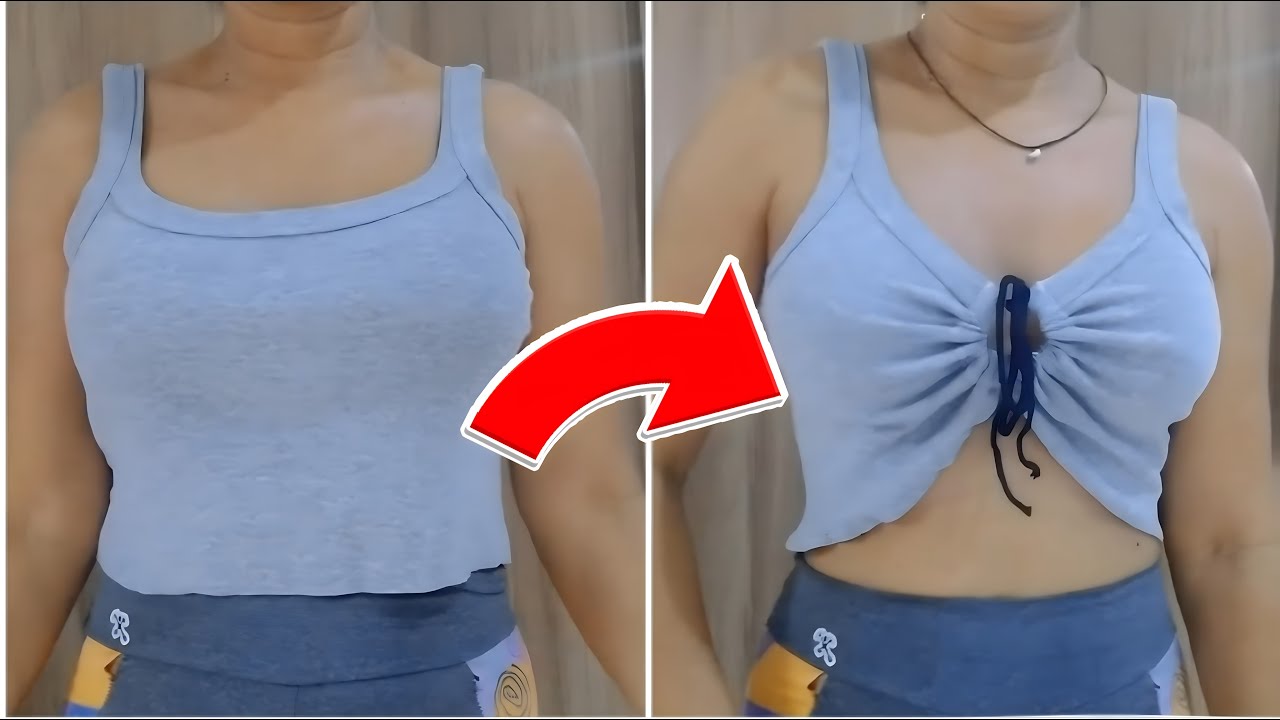 OLHA O QUE ESSA MULHER FEZ  Transforma&ccedil;&atilde;o de Blusa Velha EM NOVA Sem gastar Nada
