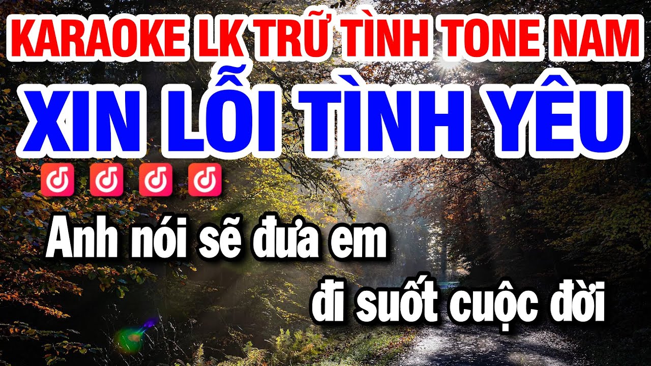 Karaoke Liên Khúc Nhạc Sống Tone Nam Dể Hát | Xin Lỗi Tình Yêu - Linh Hồn Tượng Đá