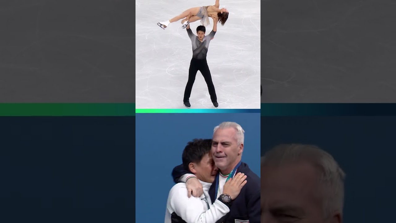 Just wait for the coaches reaction 🥹 Tears all round after a gold medal run from Kihara and Miura ❤️