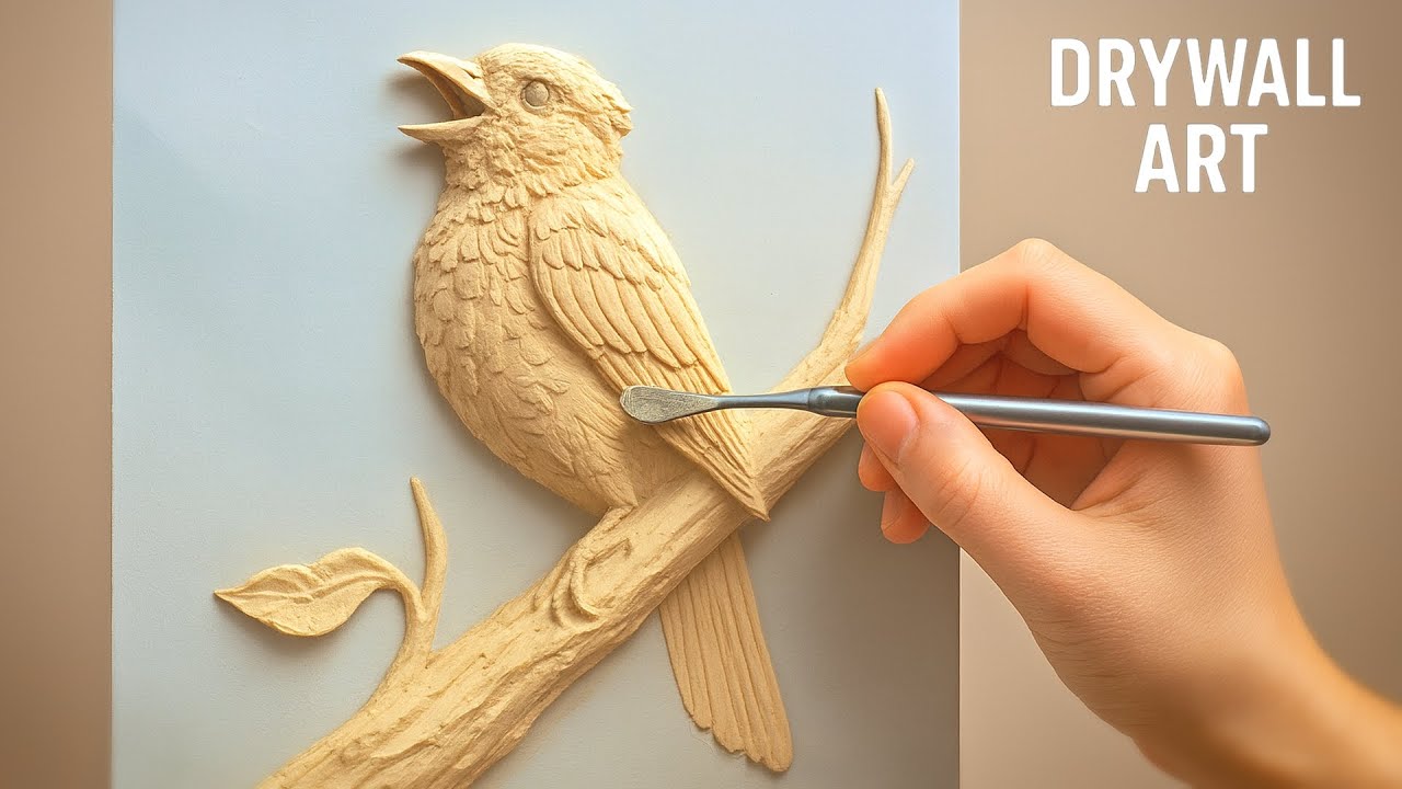 🐦🛠️ Relief art How I made a Bird with plaster