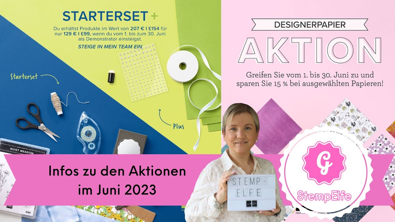 Aktuelle Aktionen im Juni | Einstieg | Designerpapier | WhatsApp Stempelparty