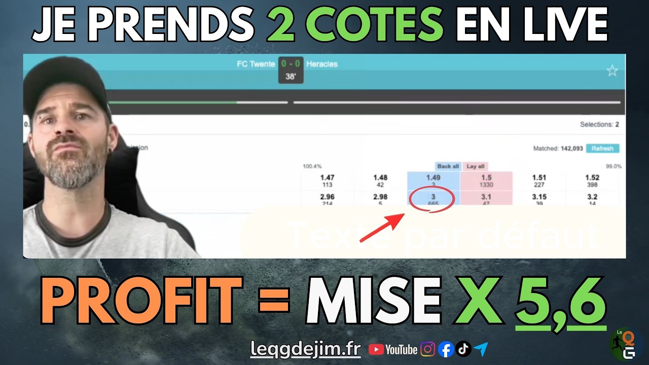 DEMO Je prends 2 cotes en live #tradingsportif