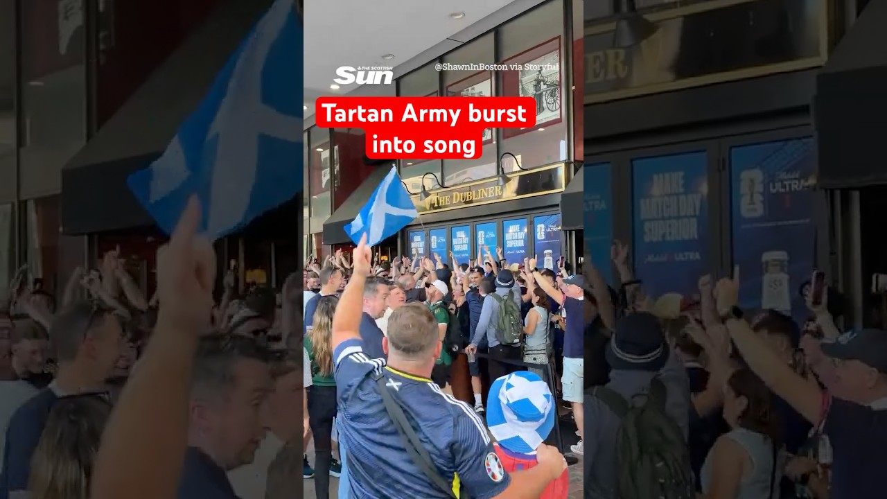 Boisterous Tartan Army Fans Get The Party Started Outside Boston Bar