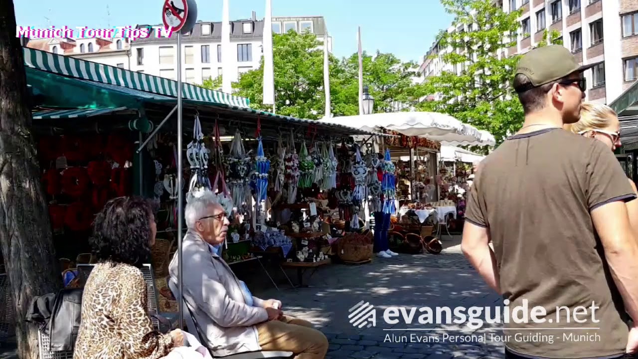 Рынок Виктуалиен и пивной сад в Мюнхене