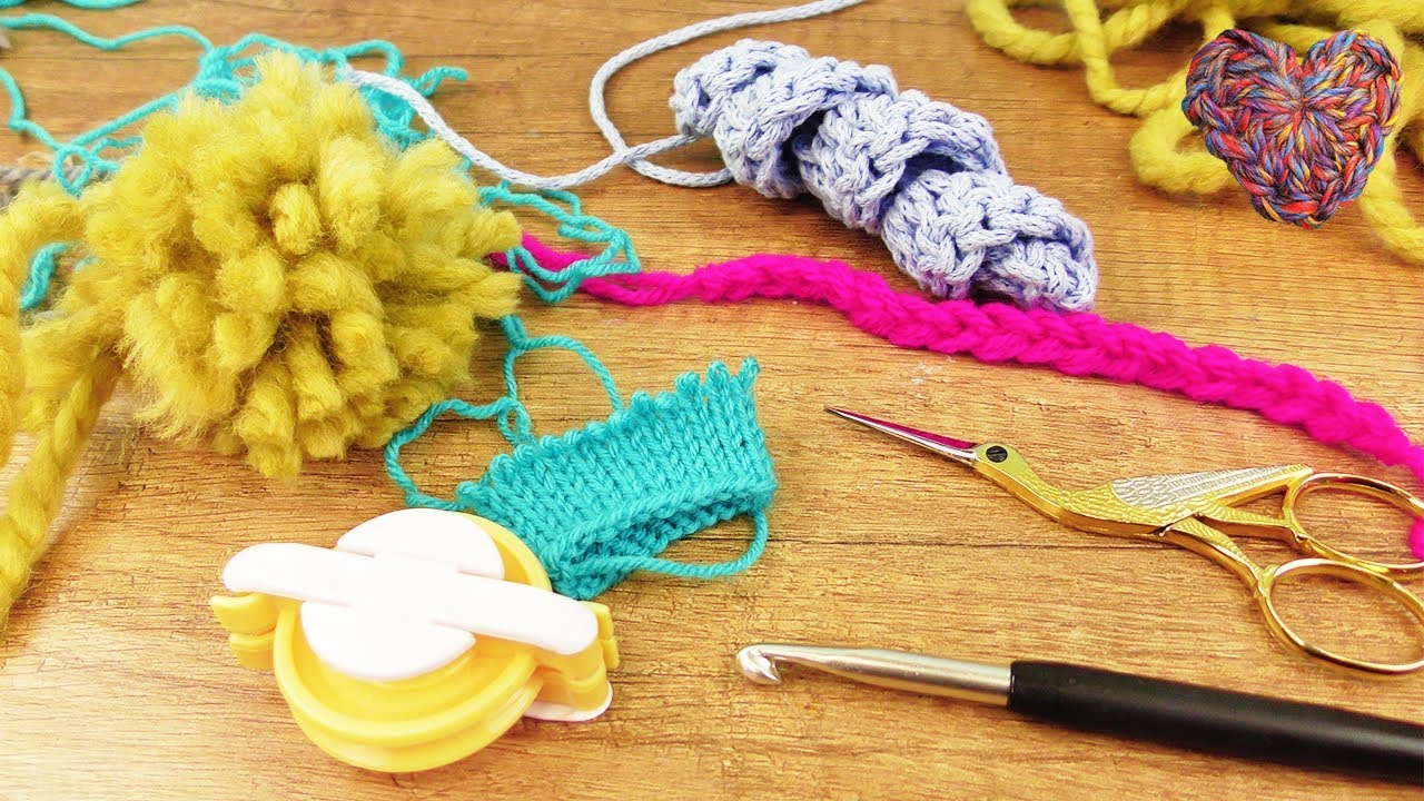 5 Ideen für Wollreste 🧶 Tipps & Tricks für Wolle & Häkel Ideen | Pompom, Schlüsselanhänger