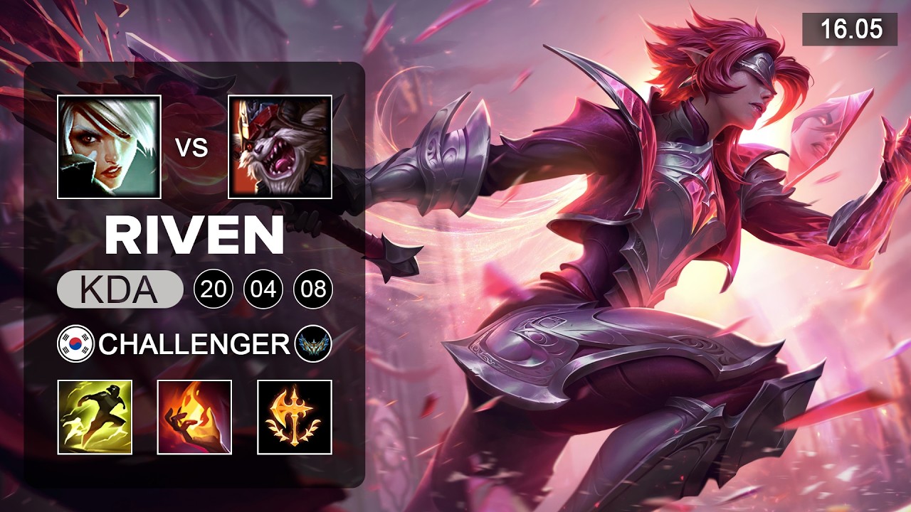 Riven vs Kled Top - KR Challenger - Patch 16.05 Season 16