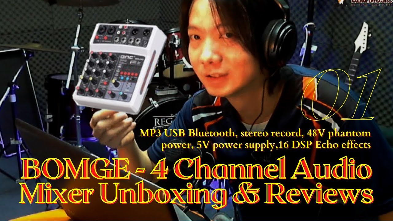 Budget Audio Mixer Interface Unboxing Bomge USB BT 4 Channel Audio Mixer | ABA Music Studio