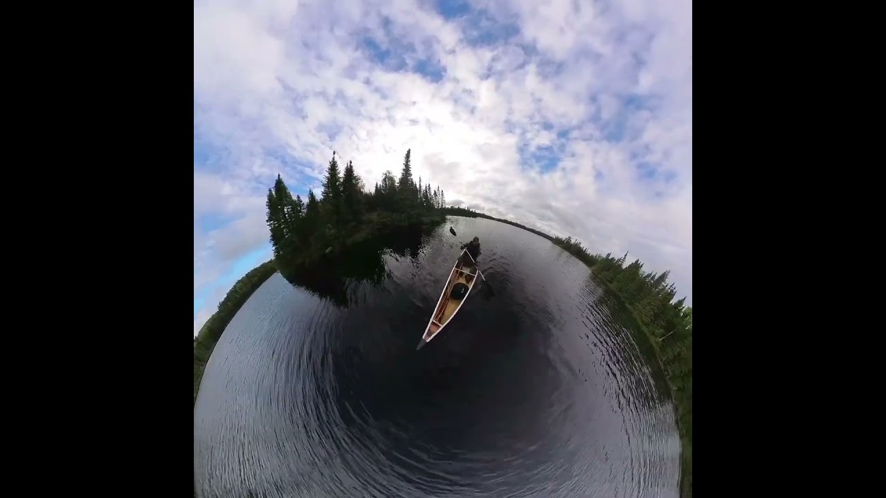 Solo paddle in BWCA. Camera is an Insta360 on selfie stick (not a drone)#boundarywaterscanoearea