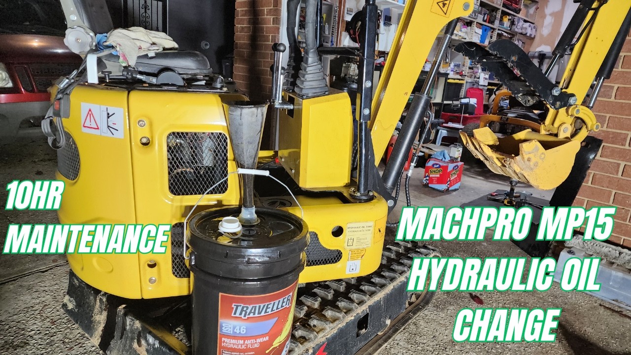 Замена гидравлического масла в мини-экскаваторе MachPro MP15: техническое обслуживание китайского...