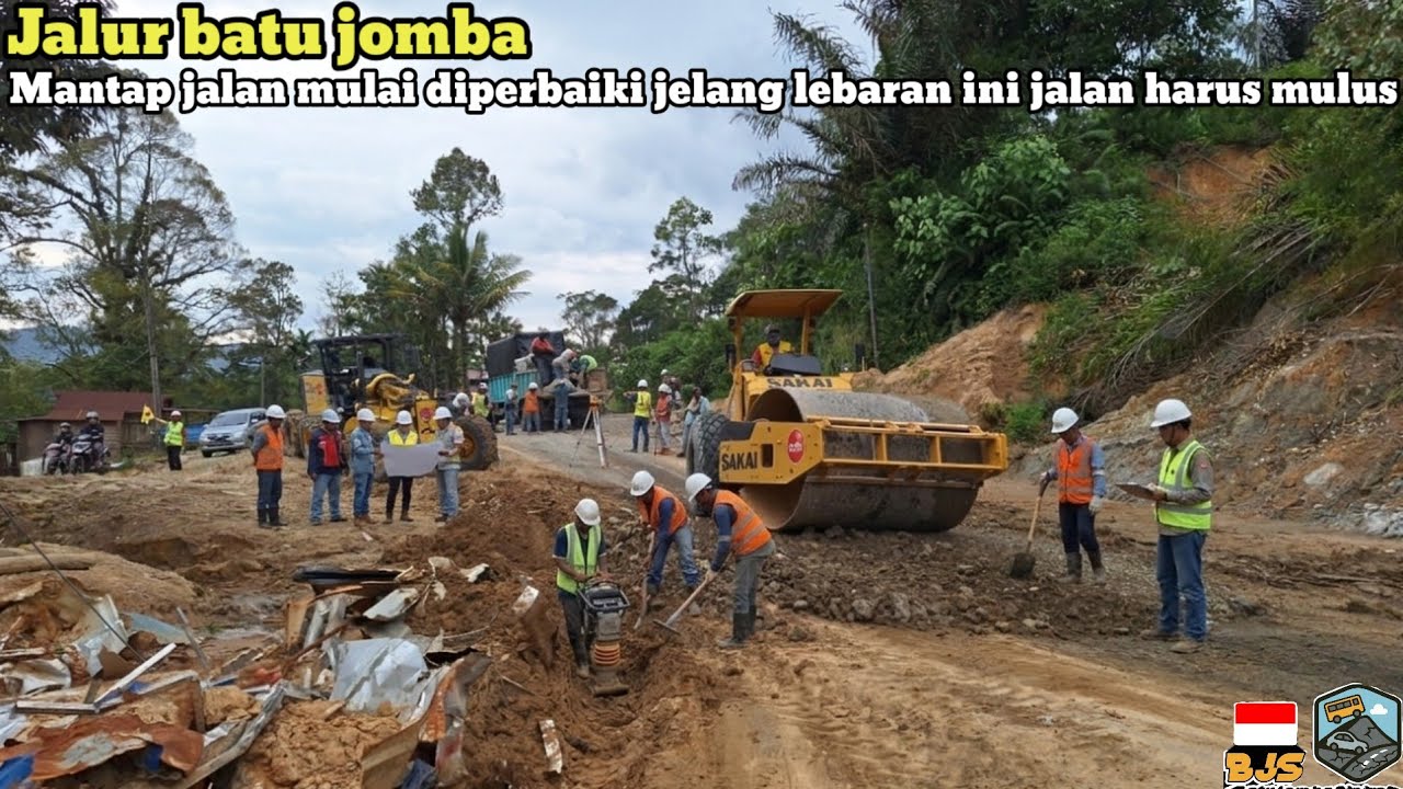 Jalur batu jomba‼️Mantap jalan mulai diperbaiki jelang lebaran ini jalan harus mulus