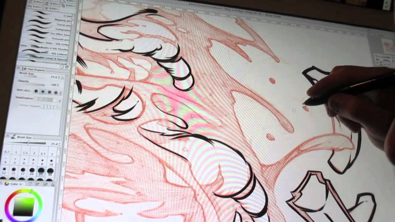 Digitally Inking my Alien Chestburster Illustration