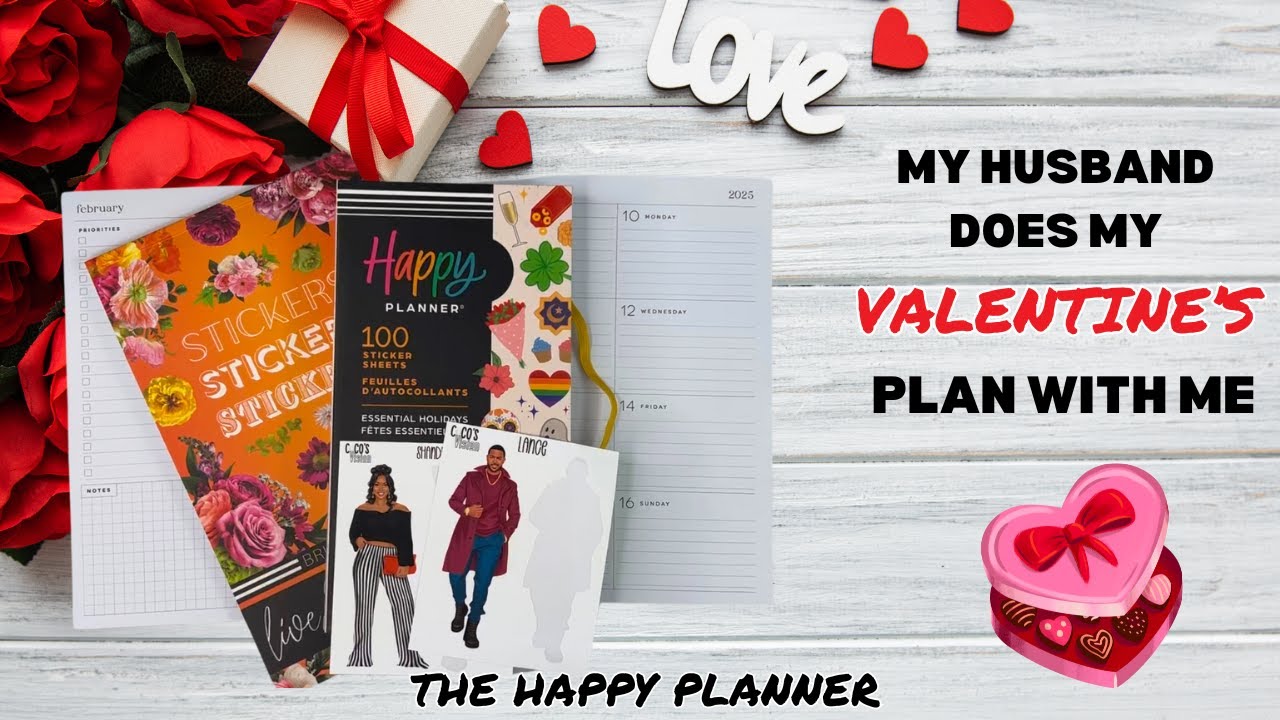 The Happy Planner ~Husband does my Valentines Plan With Me! Hilarious!!