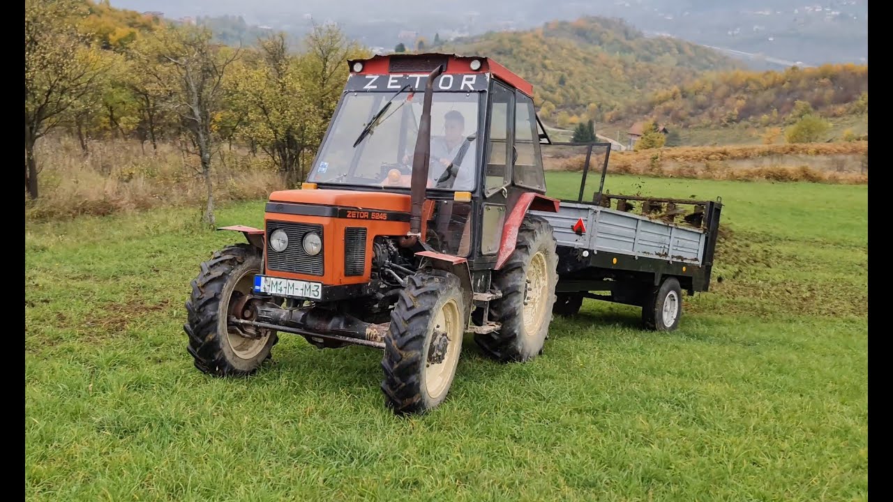 Zetor 6245 & Zetor 5245 - Utovar po blatu i razbacivanje stajnjaka u strani!
