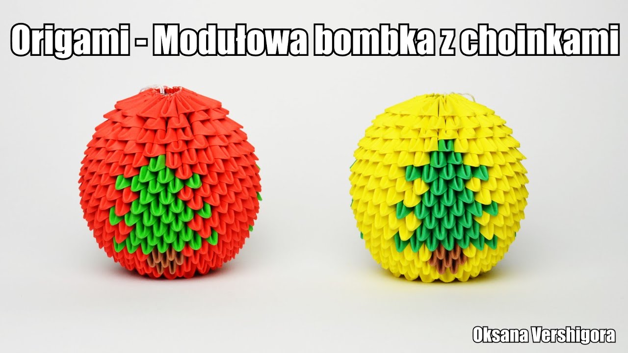Origami - Modułowa bombka z choinkami