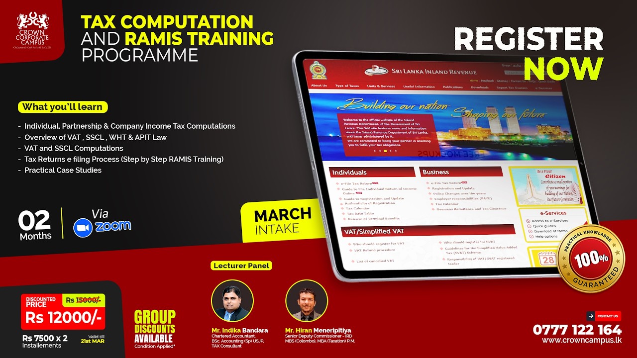 Induction of Tax Computation and RAMIS Training Programme  |  March 2026