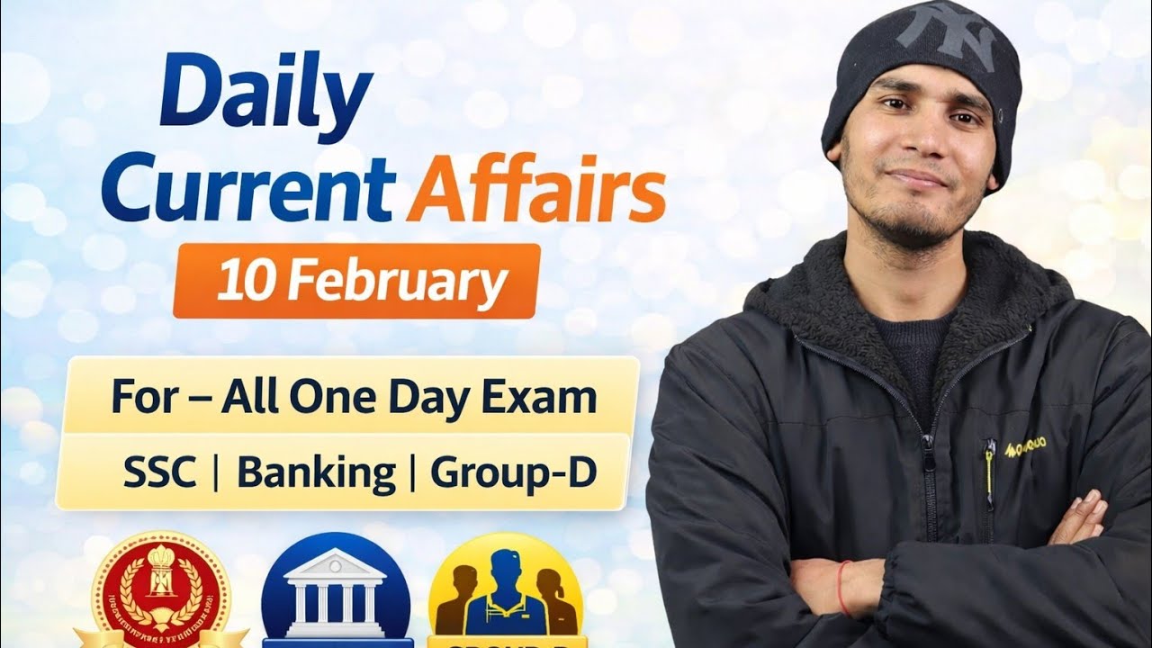 करेंट अफेयर्स 10 फरवरी 2026 | SSC | Group D | Banking | One Day Exam | Current Affairs