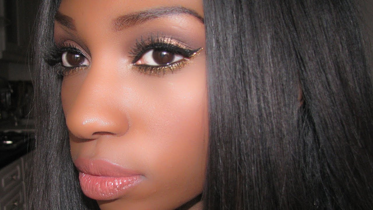 [PARTY/HOLIDAYS/NEW YEARS EVE 2013-2014] Gold smokey eyes with glitter makeup tutorial