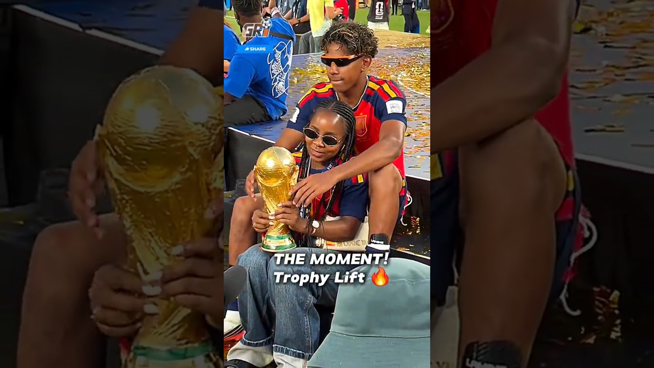 19-Year-Old Lamine Yamal Lifts World Cup Trophy | Mom & Brother Moment #lamineyamal