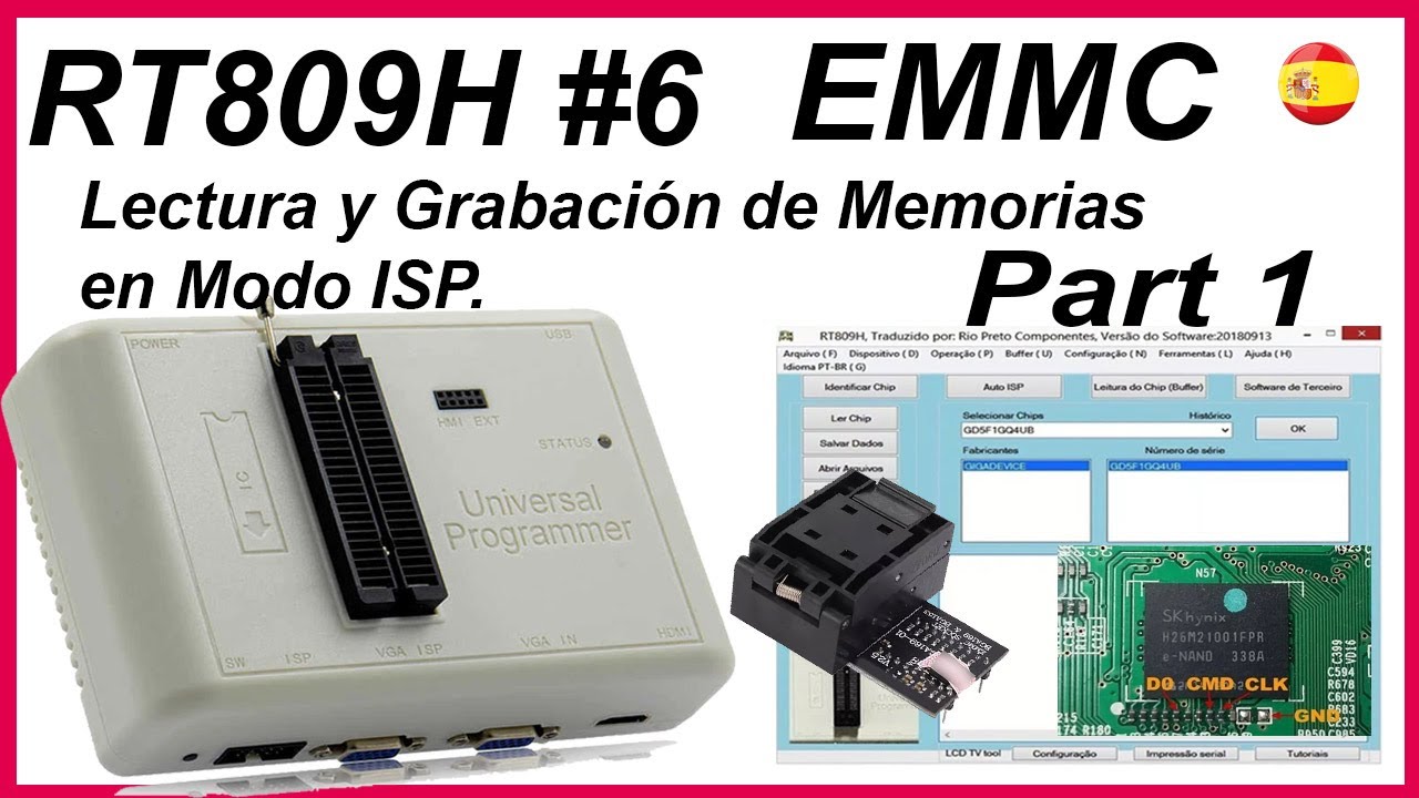 RT809H 6 Lectura y Grabación EMMC Modo ISP en español Parte 1