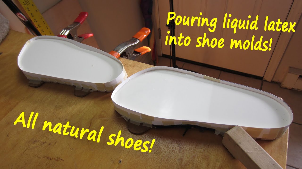 Pouring Liquid Latex Shoe Soles for All Natural Sandals