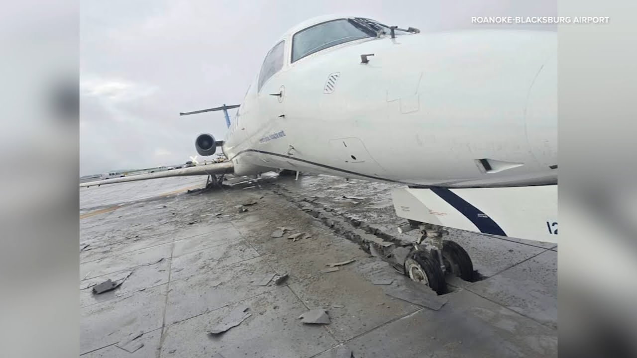 Plane stopped by a safety zone at the end of the runway