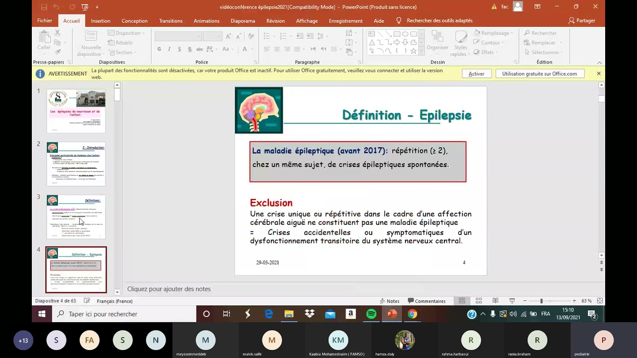 Visioconf - Pédiatrie : Epilepsie de l'enfant.