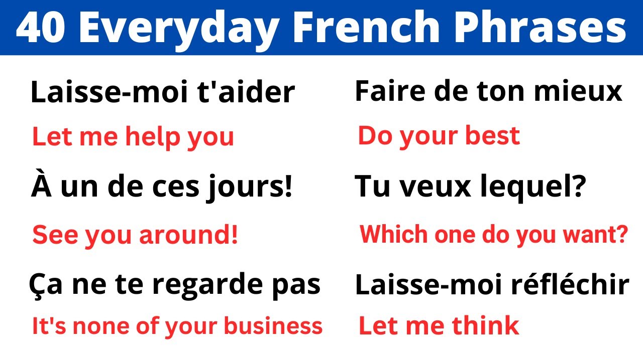 40 Essential French Phrases for Everyday Situations