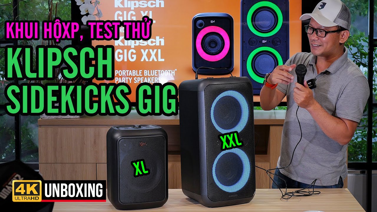 KLIPSCH SIDEKICKS GIG: BỘ ĐÔI LOA TIỆC TÙNG, DI ĐỘNG, KARAOKE, CHƠI NHẠC NGOÀI TRỜI CỦA HÃNG KLIPSCH