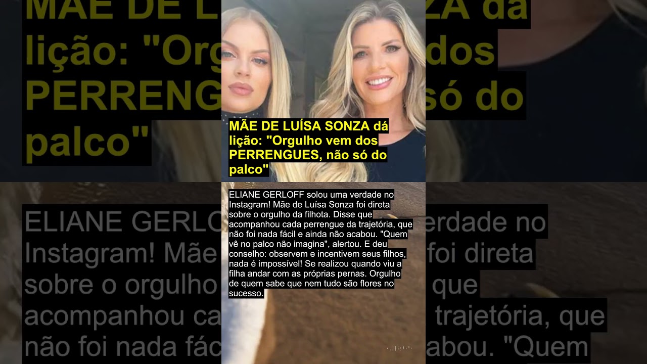 M&Atilde;E DE LU&Iacute;SA SONZA d&aacute; li&ccedil;&atilde;o: 