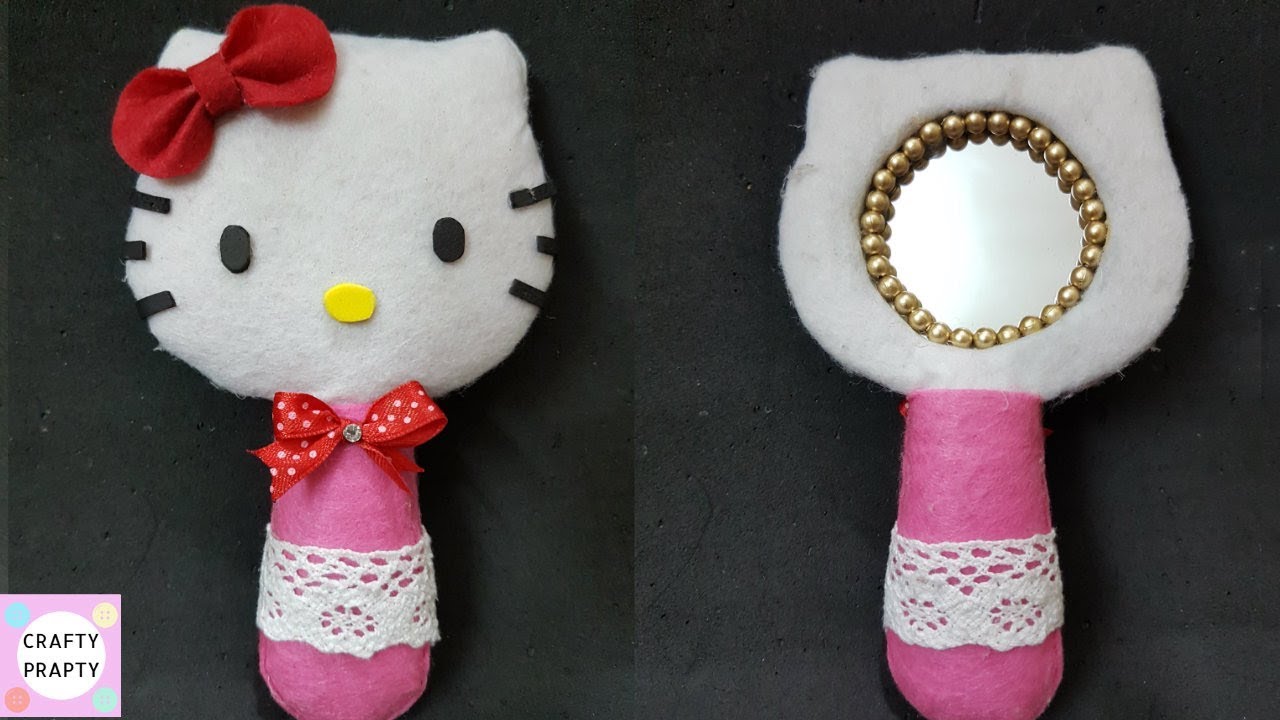 DIY Hello kitty mirror with cardboard/ how to make /  Espejo de Hello Kitty /Manualidades