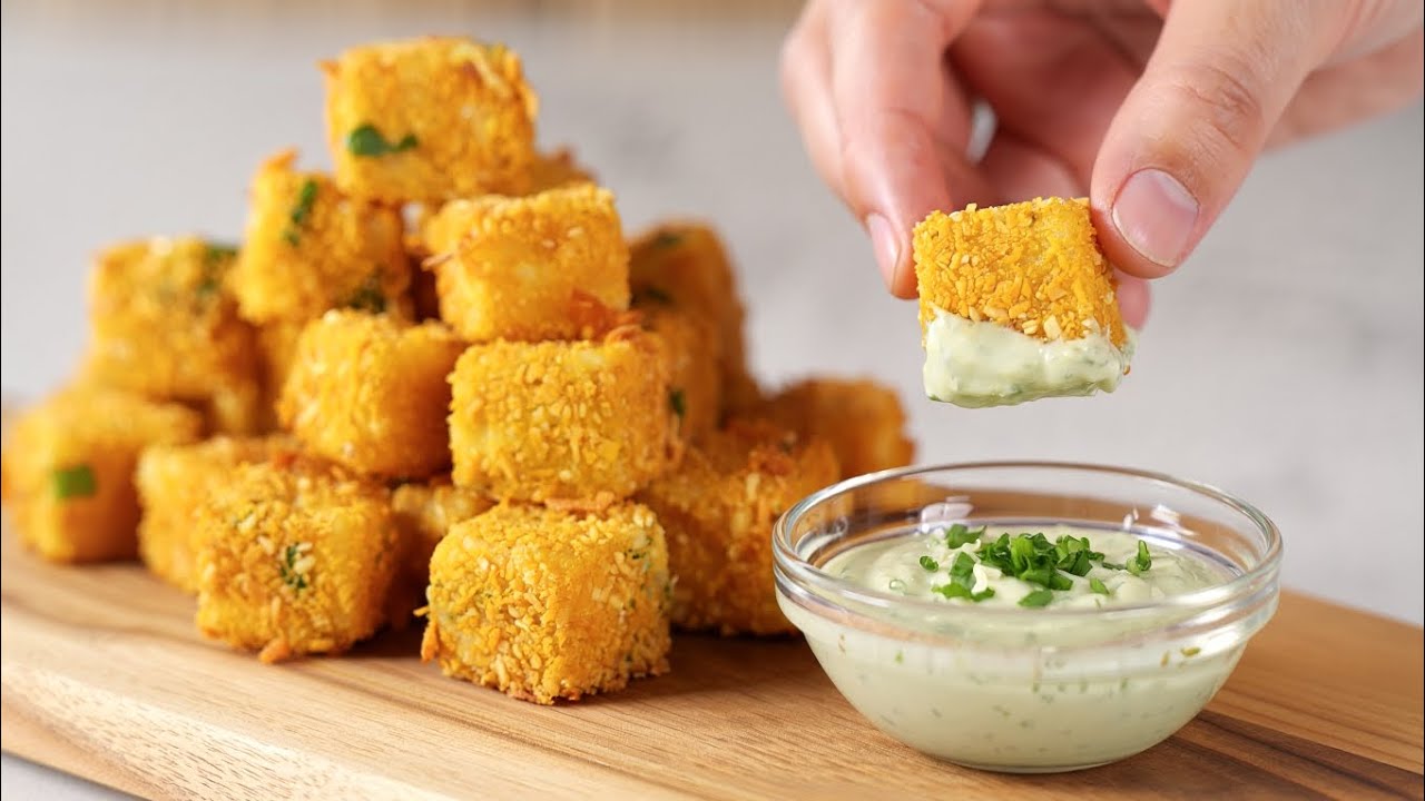 Легкие и богатые белком нутовые кубики! Хрустящая и полезная закуска!