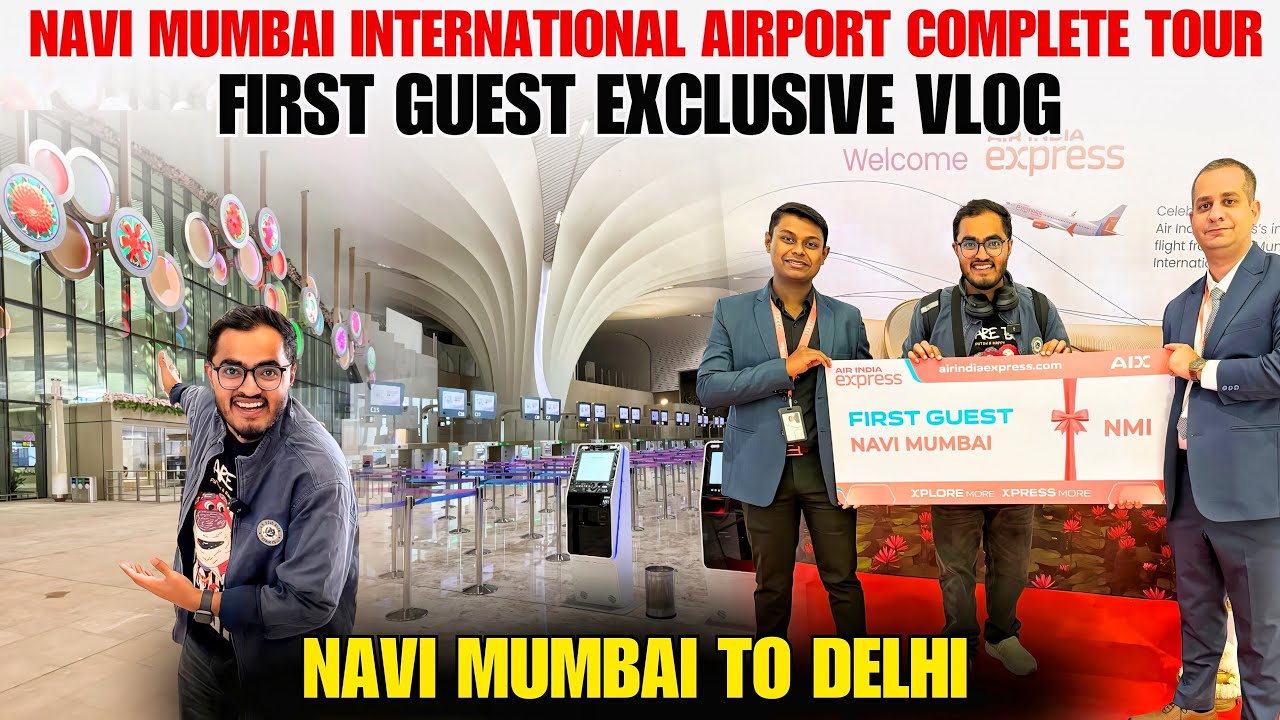 Inside Navi Mumbai International Airport ✈️ Complete Tour Lounge, Food Court | Navi Mumbai to Delhi