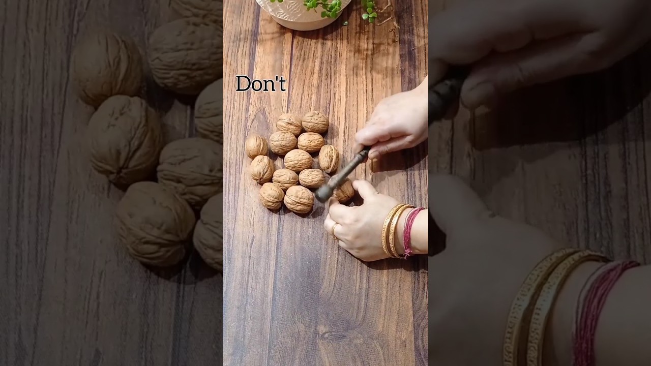 Right way to open Walnut shell | How to open walnuts easily #shorts