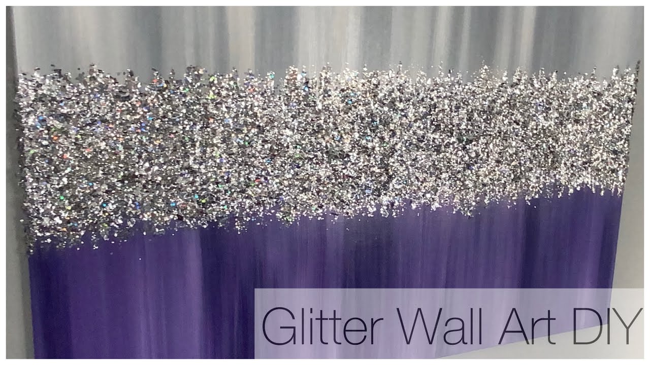 Bling Canvas Painting | Glitter Wall Art | Purple and Silver