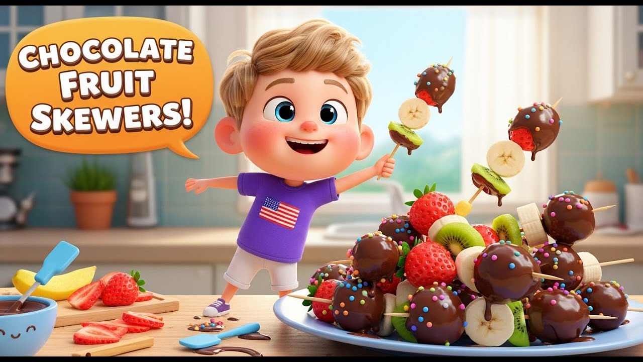 Chocolate-Dipped Fruit Skewers | Fun & Easy Kid-Friendly Recipe!