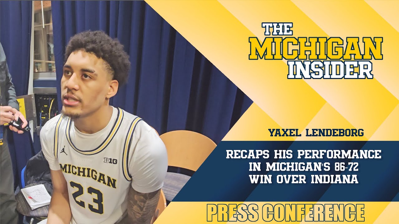 Яксель Лендеборг обсуждает победу «Мичигана» над «Индианой Хузерс» со счетом 86-72.