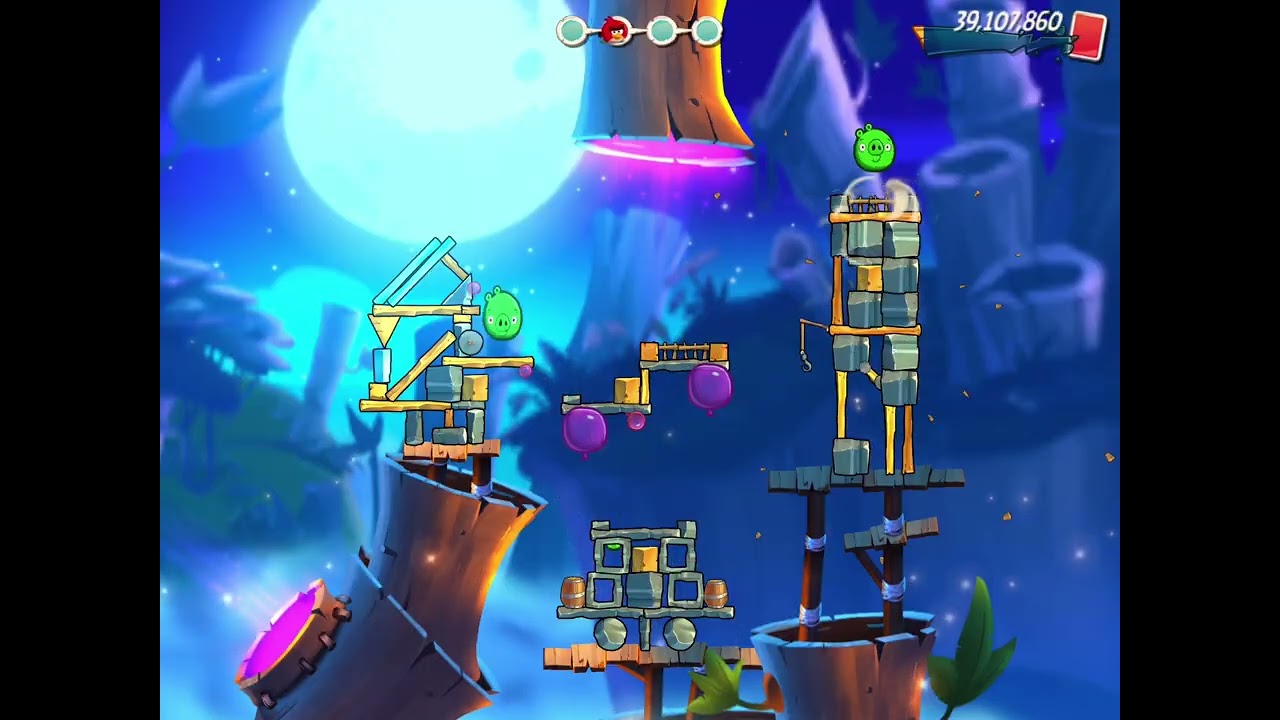 Feather Quest for Stella, 1st Try (failed) - No Red,Blues,Chuck,Matilda - Angry Birds 2