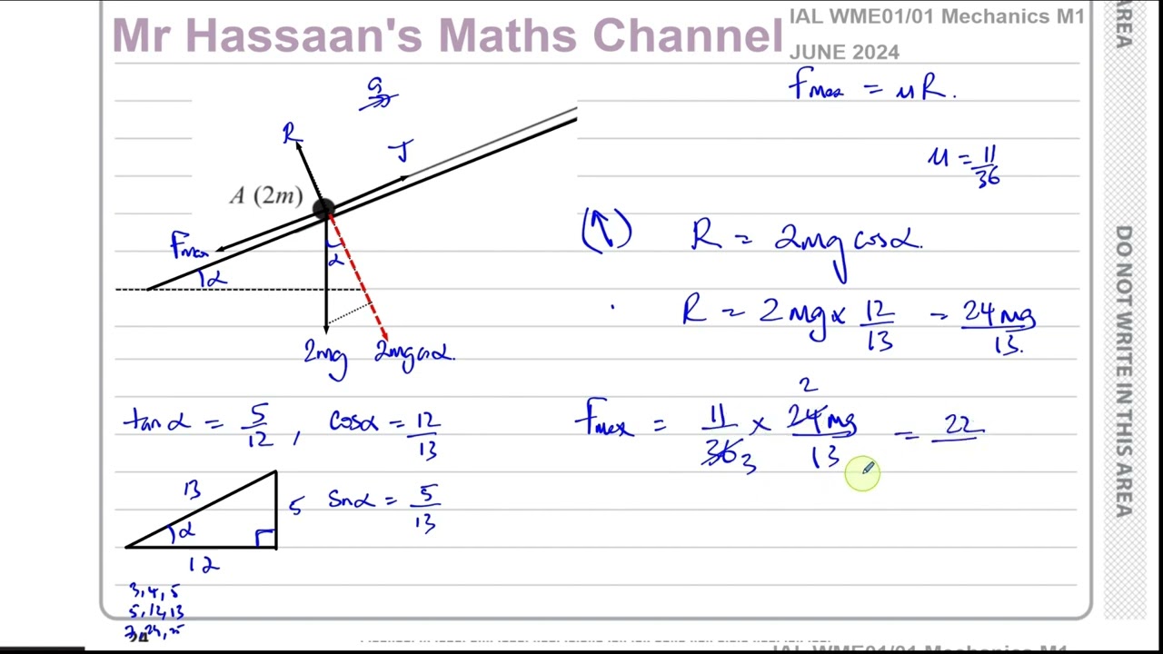 WME01/01, (Edexcel), IAL, M1, June 2024, Q8, Inclined Planes, Connected Particles