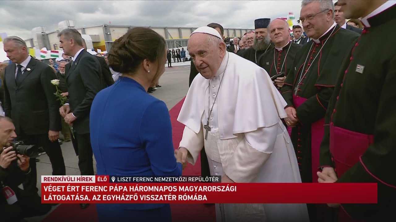 Véget ért Ferenc pápa háromnapos magyarországi látogatása, az egyházfő visszatér Rómába