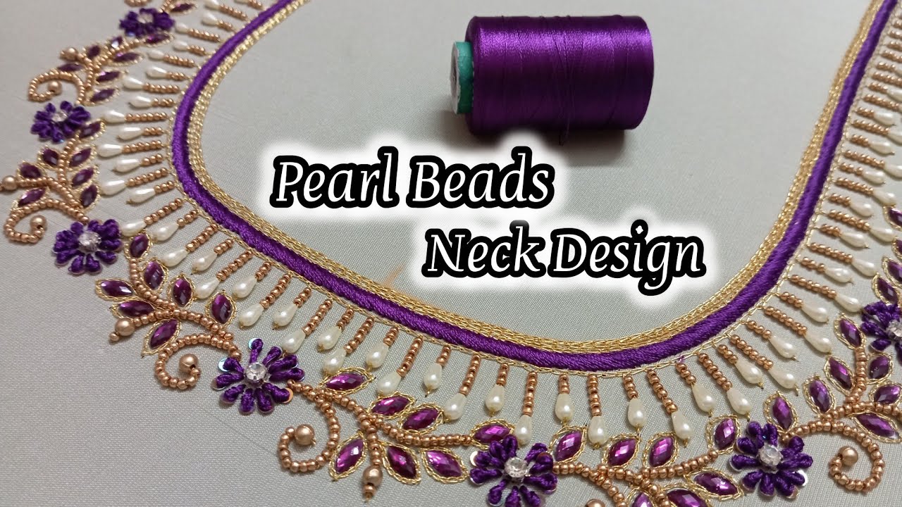 Pearl Beads Designer Blouse@MathusEmbroideryCrafts 