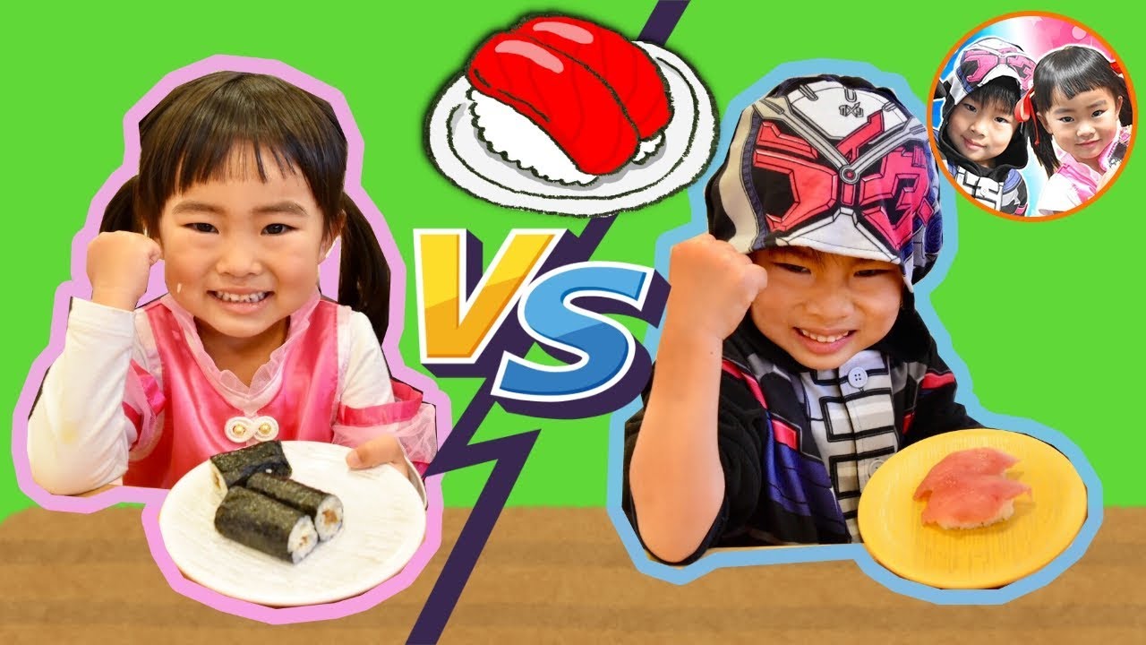 【仮面ライダージオウ　VS　HUGっと！プリキュア】回転ずし対決！お皿が多いのはどっち？！　かっぱ寿司　わくわくママ