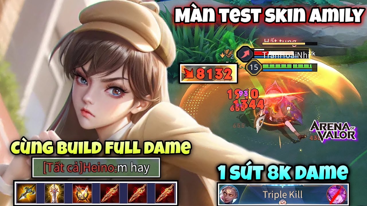 Màn Test Skin Amily Thám Tử Trung Học Lên Build Full Dame Chí Mạng Và Cái Kết 