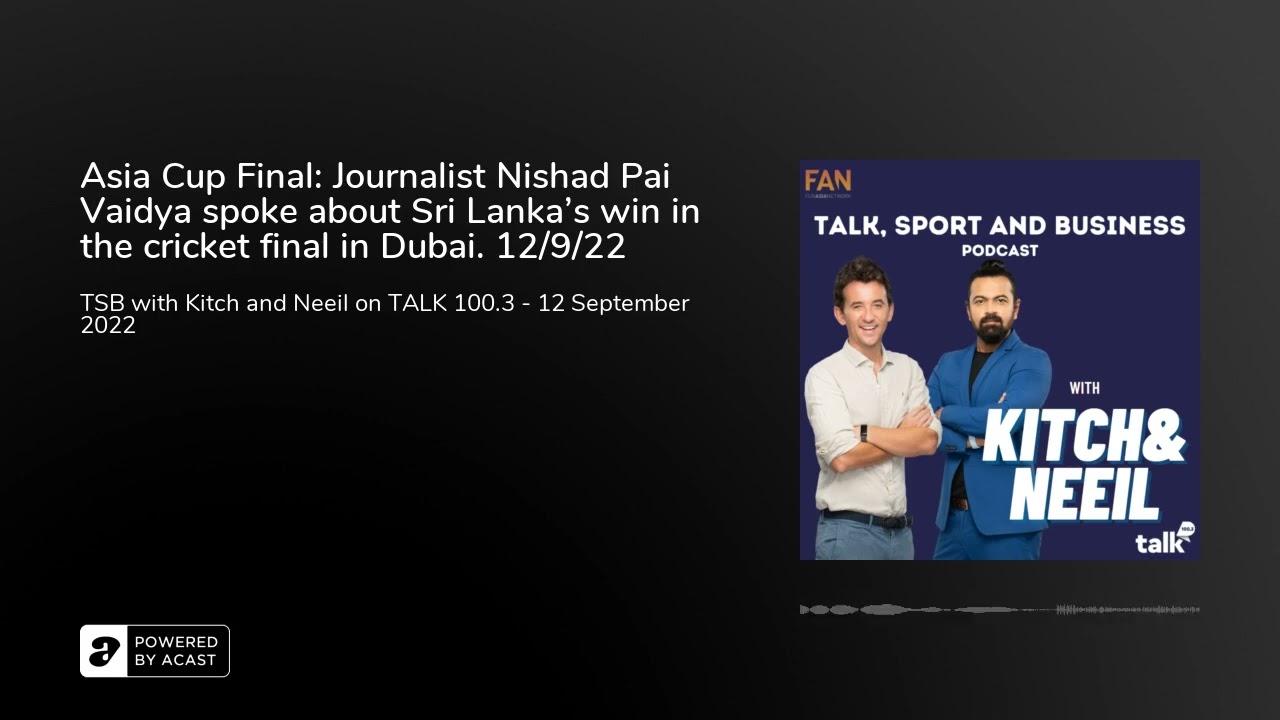 Asia Cup Final: Journalist Nishad Pai Vaidya spoke about Sri Lanka's win in the cricket final in ...