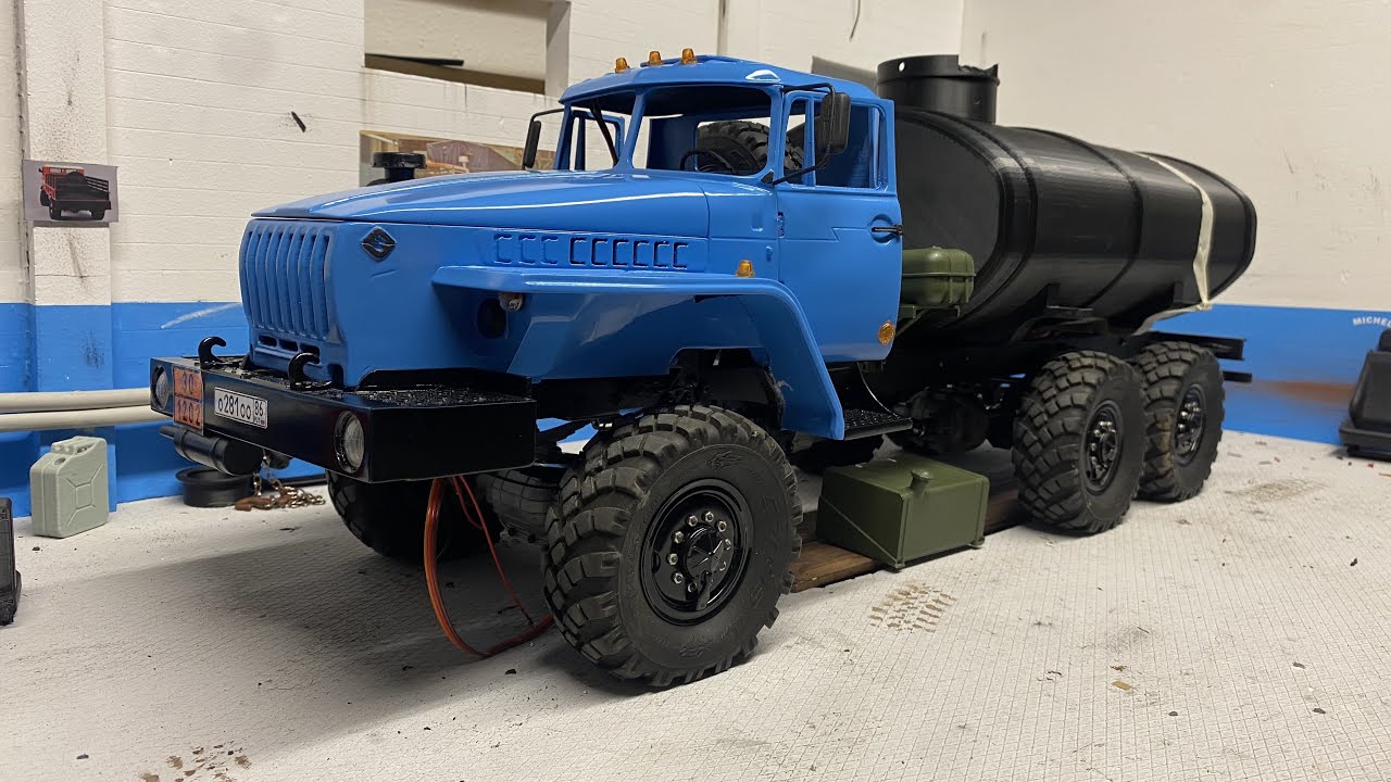 Урал ямз 238 1:12 Cross rc ural примеряю бочку, подсветка приборки
