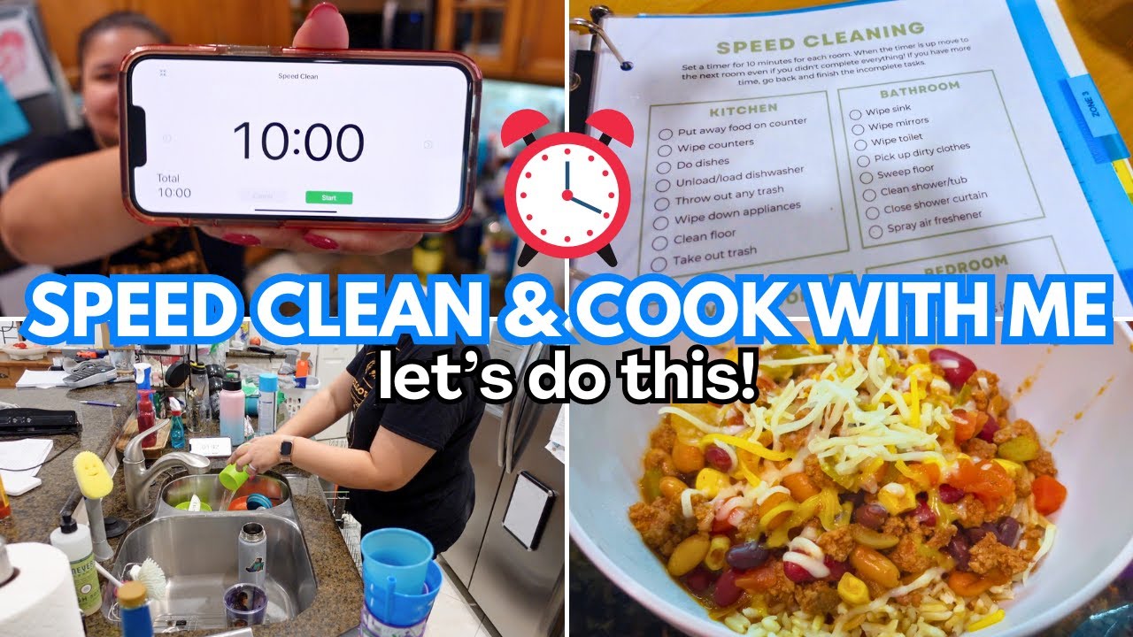 SPEED CLEAN & COOK WITH ME! QUICK TIDY & CHILI RECIPE