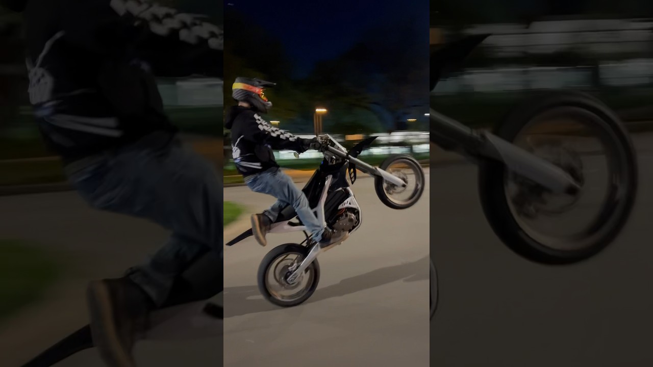 Surron Storm Bee Supermoto Wheelie #surron #stormbee #stark #starkvarg #ultrabee #emoto #wheelie