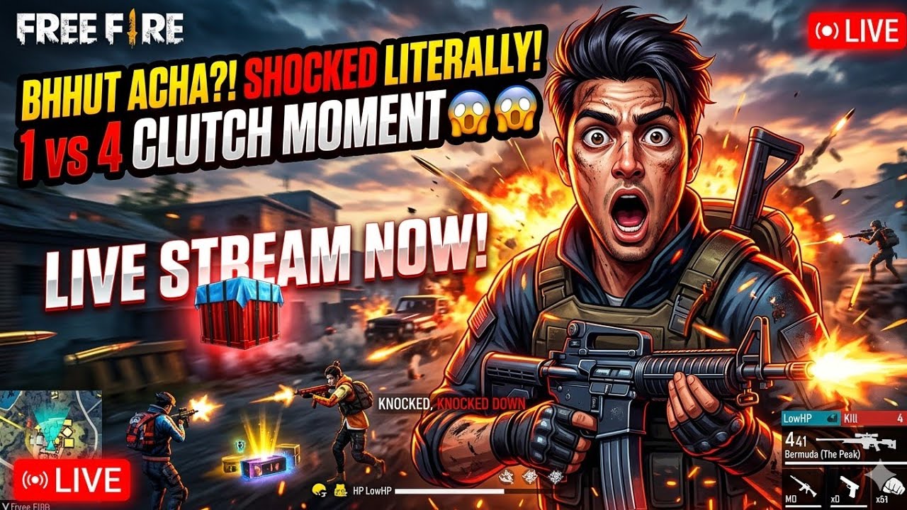 1vs4 live clutch 🔥👿🥵 biggest give away 🥵