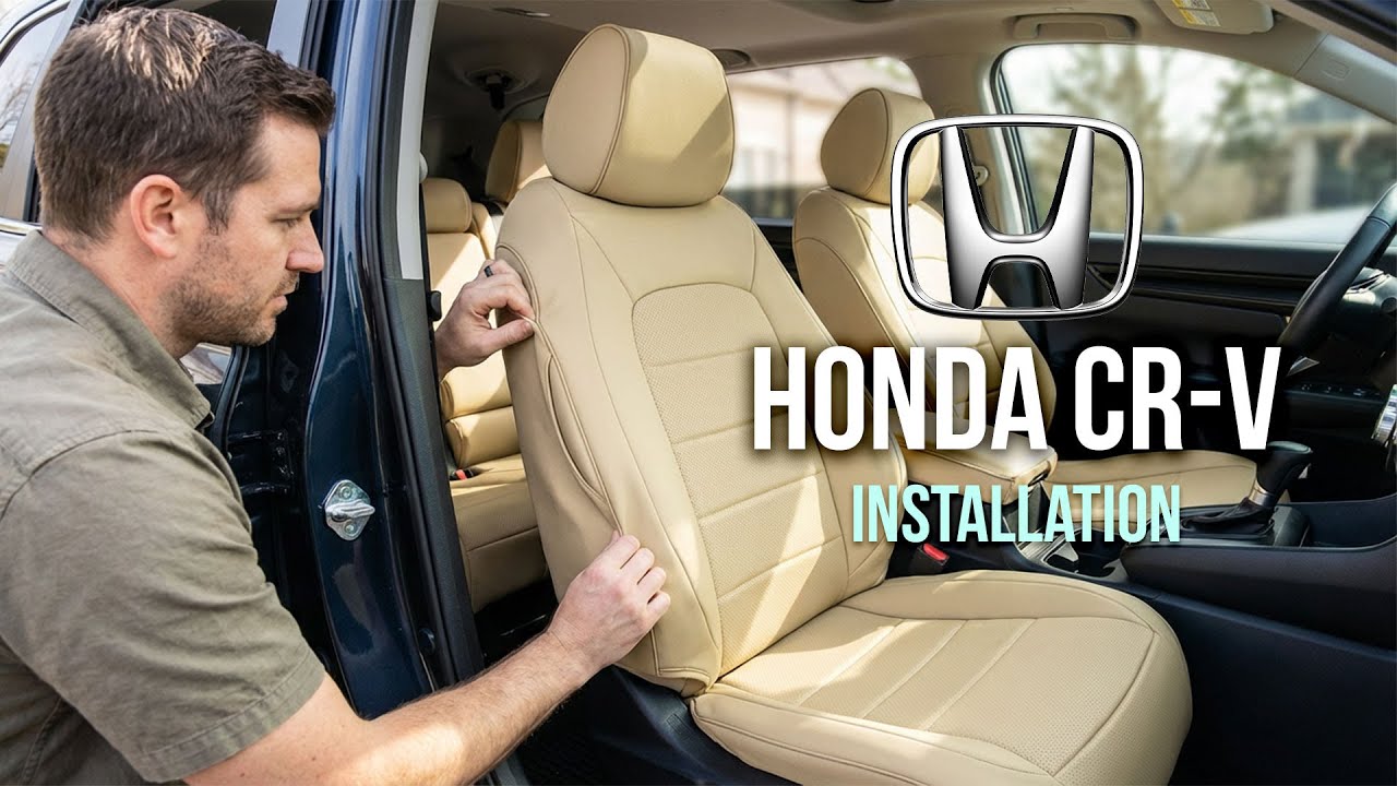 Установка чехлов на сиденья Honda CR-V 2023&ndash;2025 &ndash; простая индивидуальная подгонка.