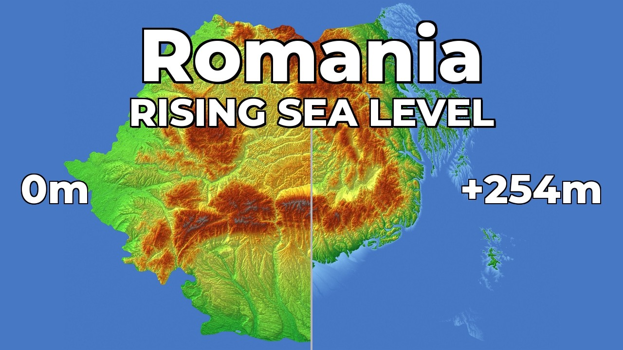 (4K) Rising Sea Level - Romania 🇷🇴 🌊🌳 #geography #map #sealevelrise
