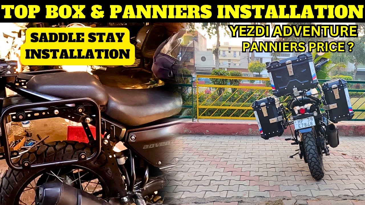 Top Box & Panniers Setup On Yezdi Adventure | Panniers Installation |Modification @lrlmotors